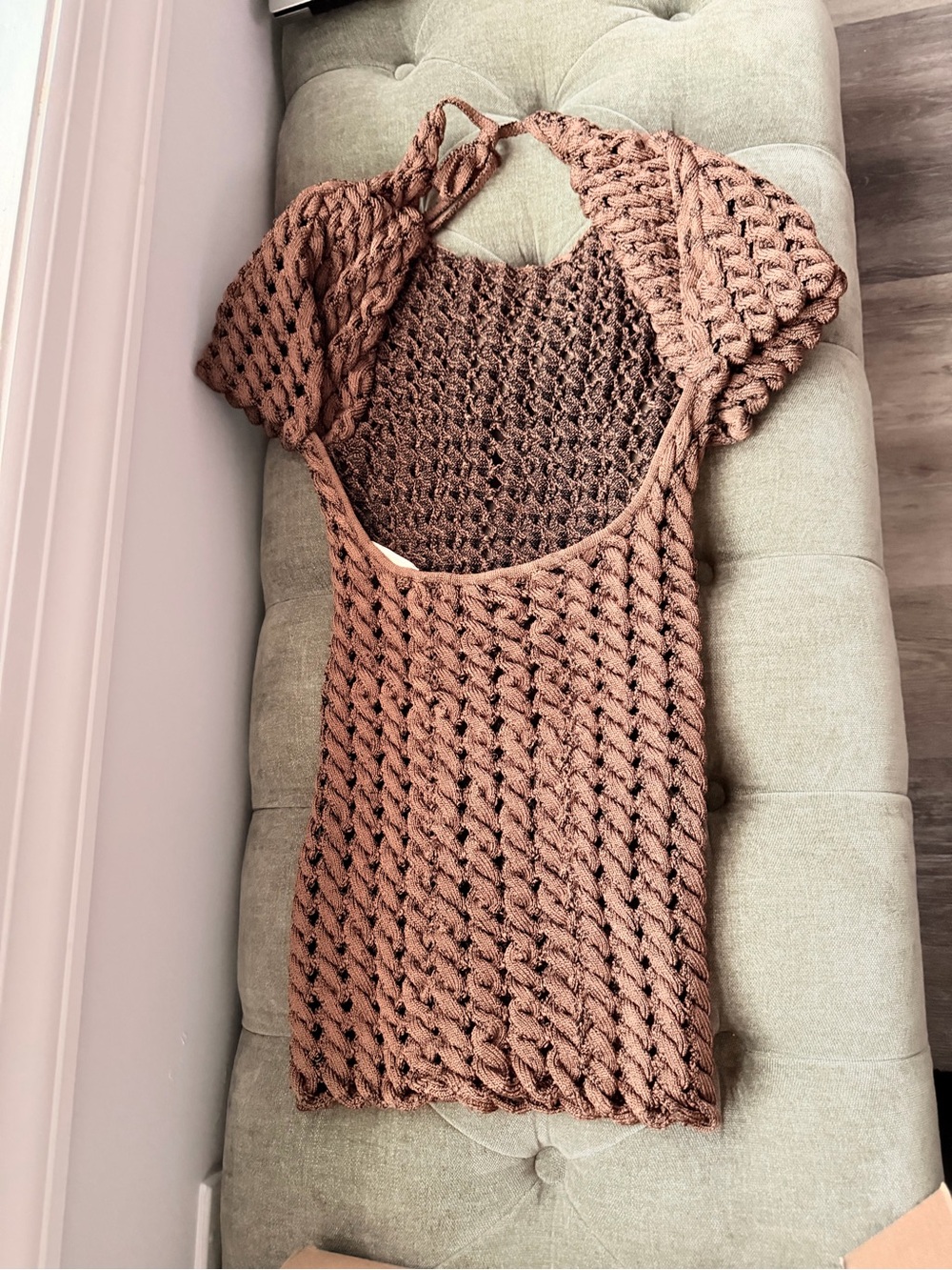 Isa Boulder Chunky Scoop Neck Knit Top - Rust